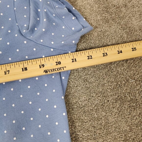 Ecothreads Women's Top Size XL Blue Polka Dot Organic Cotton Summer Resortwear - Picture 5 of 6